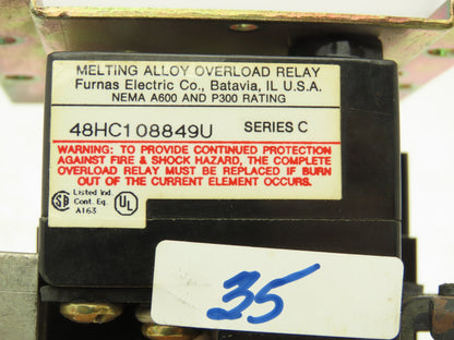 Furnas 48HC108849U Motor Starter Overload Relay 3-Pole H-44 Heaters