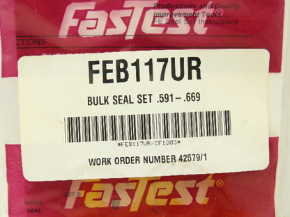 FasTest FEB117UR Bulk Urethane Seal Kit .591-.669  Lot of 3 Sets