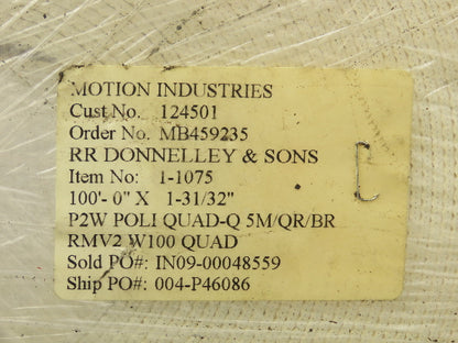 Mulhern MB459235 Flat Conveyor Belt 1-31/32" x 100' White Machine Tape