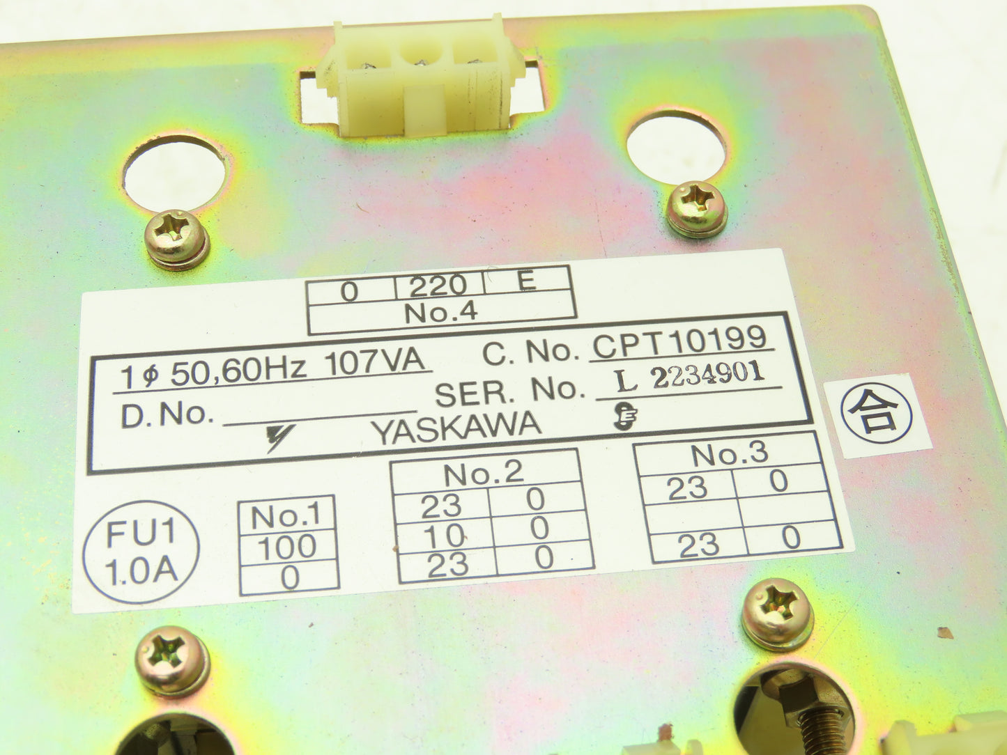 Yaskawa JZNCU-MTU02-1 | CPT10199 CNC Transformer Contactor Control Unit