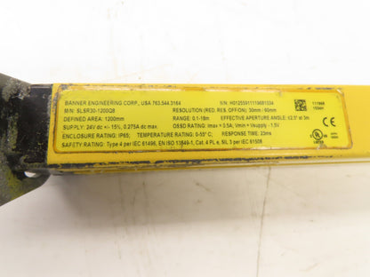 Banner SLSR30-1200Q8 EZ Screen Safety Light Curtain Receiver 1200mm 24VDC