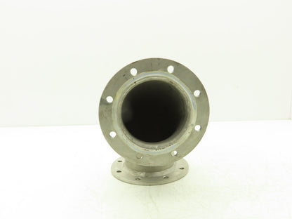 90° Elbow Pipe Fitting 4" Flanged Aluminum 8-Bolt