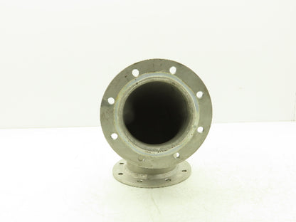 90° Elbow Pipe Fitting 4" Flanged Aluminum 8-Bolt