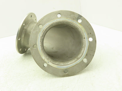 90° Elbow Pipe Fitting 4" Flanged Aluminum 8-Bolt