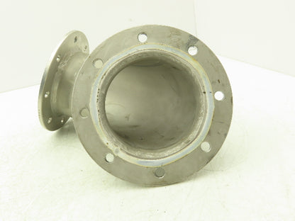 90° Elbow Pipe Fitting 4" Flanged Aluminum 8-Bolt