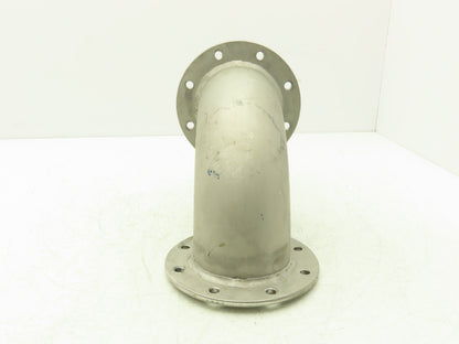 90° Elbow Pipe Fitting 4" Flanged Aluminum 8-Bolt