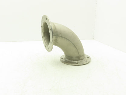 90° Elbow Pipe Fitting 4" Flanged Aluminum 8-Bolt