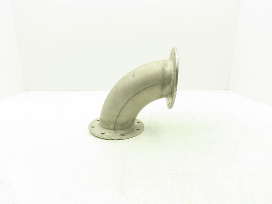 90° Elbow Pipe Fitting 4" Flanged Aluminum 8-Bolt