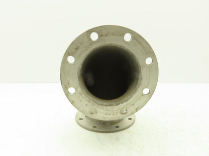 90° Elbow Pipe Fitting 4" Flanged Aluminum 8-Bolt