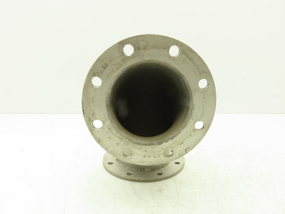 90° Elbow Pipe Fitting 4" Flanged Aluminum 8-Bolt