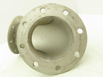 90° Elbow Pipe Fitting 4" Flanged Aluminum 8-Bolt