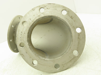 90° Elbow Pipe Fitting 4" Flanged Aluminum 8-Bolt