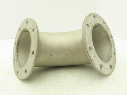 90° Elbow Pipe Fitting 4" Flanged Aluminum 8-Bolt