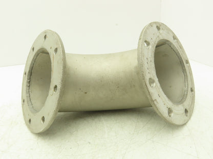 90° Elbow Pipe Fitting 4" Flanged Aluminum 8-Bolt