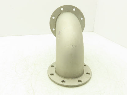 90° Elbow Pipe Fitting 4" Flanged Aluminum 8-Bolt