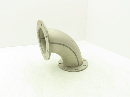 90° Elbow Pipe Fitting 4" Flanged Aluminum 8-Bolt