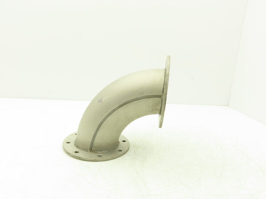90° Elbow Pipe Fitting 4" Flanged Aluminum 8-Bolt