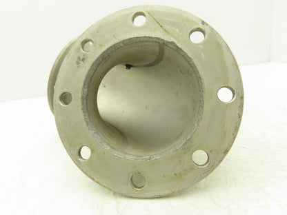 90° Elbow Pipe Fitting 4" Flanged Aluminum 8-Bolt w/Side Port