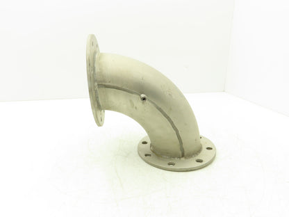 90° Elbow Pipe Fitting 4" Flanged Aluminum 8-Bolt w/Side Port