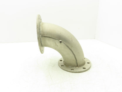 90° Elbow Pipe Fitting 4" Flanged Aluminum 8-Bolt w/Side Port