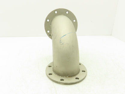90° Elbow Pipe Fitting 4" Flanged Aluminum 8-Bolt w/Side Port