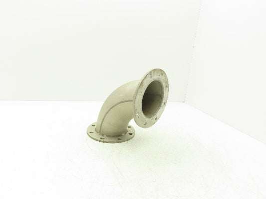 90° Elbow Pipe Fitting 4" Flanged Aluminum 8-Bolt w/Side Port