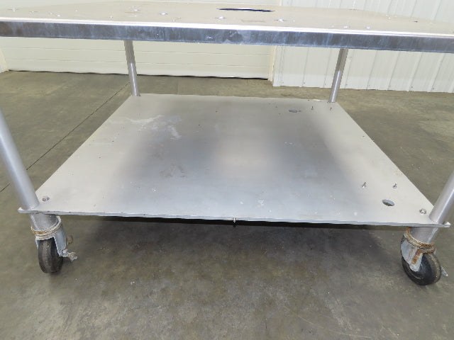 1" Aluminum Machine Base 54" x 48" x 31" Stainless Top Work Bench Table Casters