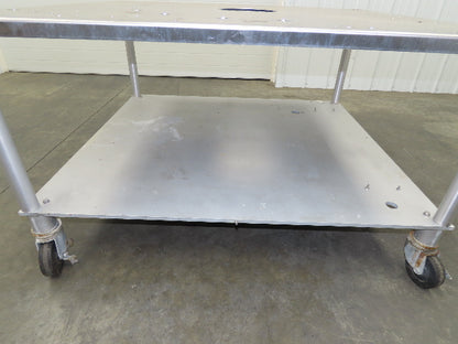 1" Aluminum Machine Base 54" x 48" x 31" Stainless Top Work Bench Table Casters