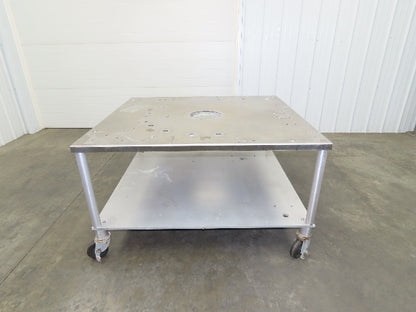 1" Aluminum Machine Base 54" x 48" x 31" Stainless Top Work Bench Table Casters