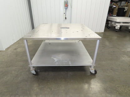 1" Aluminum Machine Base 54" x 48" x 31" Stainless Top Work Bench Table Casters