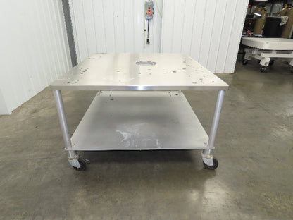 1" Aluminum Machine Base 54" x 48" x 31" Stainless Top Work Bench Table Casters