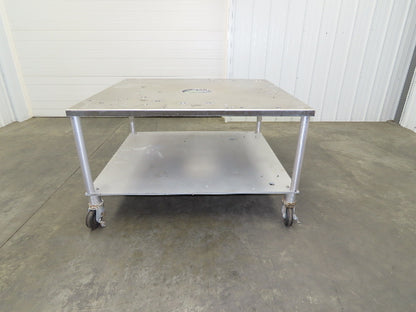 1" Aluminum Machine Base 54" x 48" x 31" Stainless Top Work Bench Table Casters