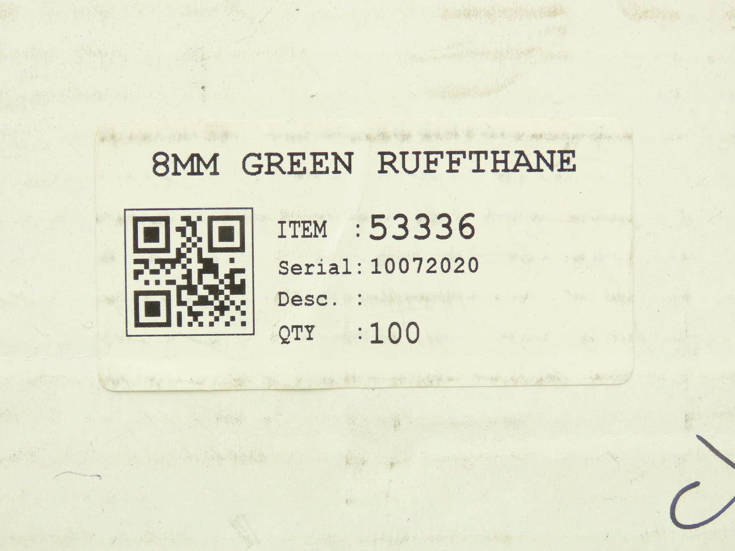 Volta 53336 Green Ruffthane Round Belting 8mm Diameter 75' Length