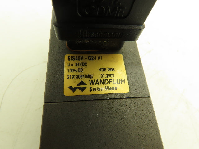 Wandfluh ZS22061AB Hydraulic Directional 2/2 Solenoid Poppet Valve 24Vdc 5000psi