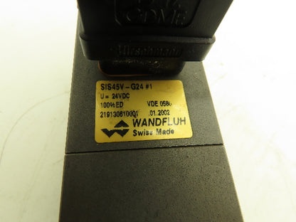 Wandfluh ZS22061AB Hydraulic Directional 2/2 Solenoid Poppet Valve 24Vdc 5000psi