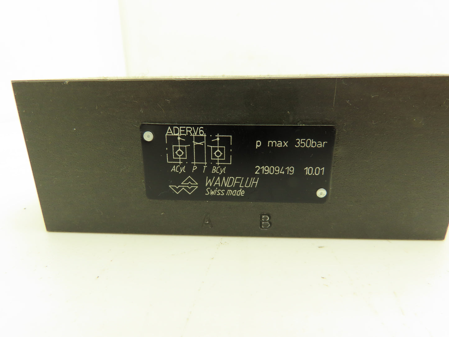 Wandfluh ADERV6 Hydraulic Flow Control Sandwich Check Valve Non-Return Shut-Off