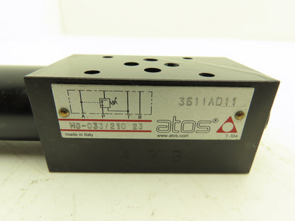 Atos HG-033/210 23 Hydraulic Pressure Relief Sandwich Valve