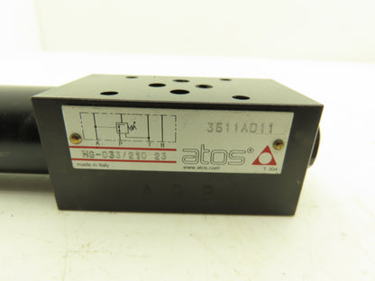 Atos HG-033/210 23 Hydraulic Pressure Relief Sandwich Valve