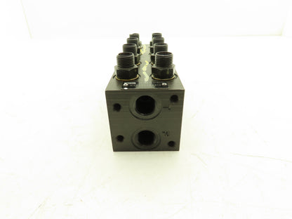 Parker MSP4D23BA910 Hydraulic 4-Station Manifold Valve Block 5000psi Cetop 3