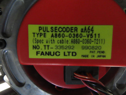 Fanuc A06B-0142-B076 AC Servo Motor 2.1kW 186v 3Ph 2000RPM Encoder A8600360V511