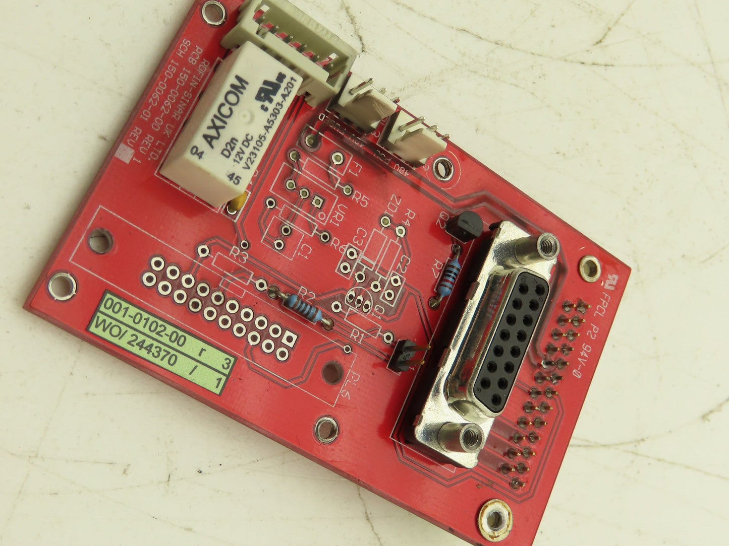 Rofin Sinar 150-0062-00 Rev 1 Circuit Board D-Sub 15-Pin 25-Pin Connector