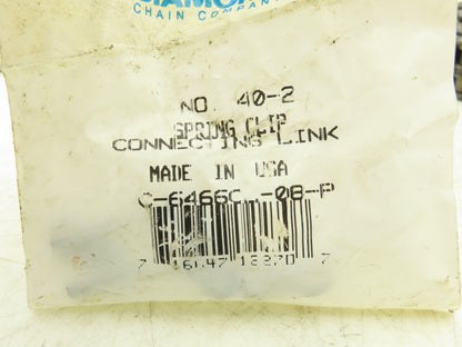 Diamond #40 Double Roller Chain Riveted 0.500 Pitch 10' Box & Master Link