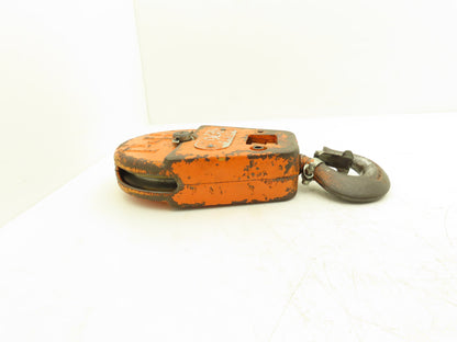 P&H Cleveland Tramrail 1 Ton Single Sheave Crane Hoist Swivel Hook Block 2000 Lb