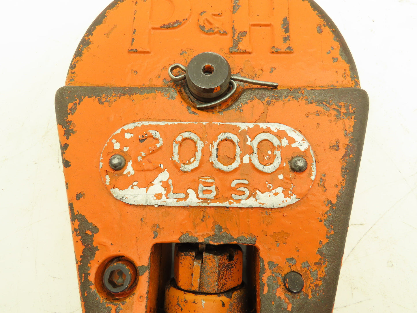 P&H Cleveland Tramrail 1 Ton Single Sheave Crane Hoist Swivel Hook Block 2000 Lb