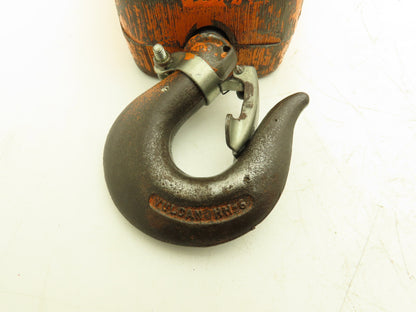 P&H Cleveland Tramrail 1 Ton Single Sheave Crane Hoist Swivel Hook Block 2000 Lb
