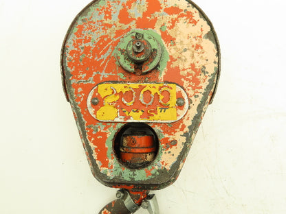 1 Ton Single Sheave Crane Hoist Swivel Hook Block 2000 Lb