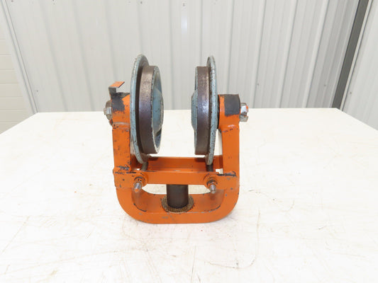 Cleveland Tramrail Underhung Bridge Crane End Truck H-1/2 Idler Head WA 5"Wheels