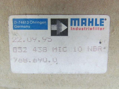 Mahle 852 438 MIC 10 NBR Hydraulic Filter Element NIB