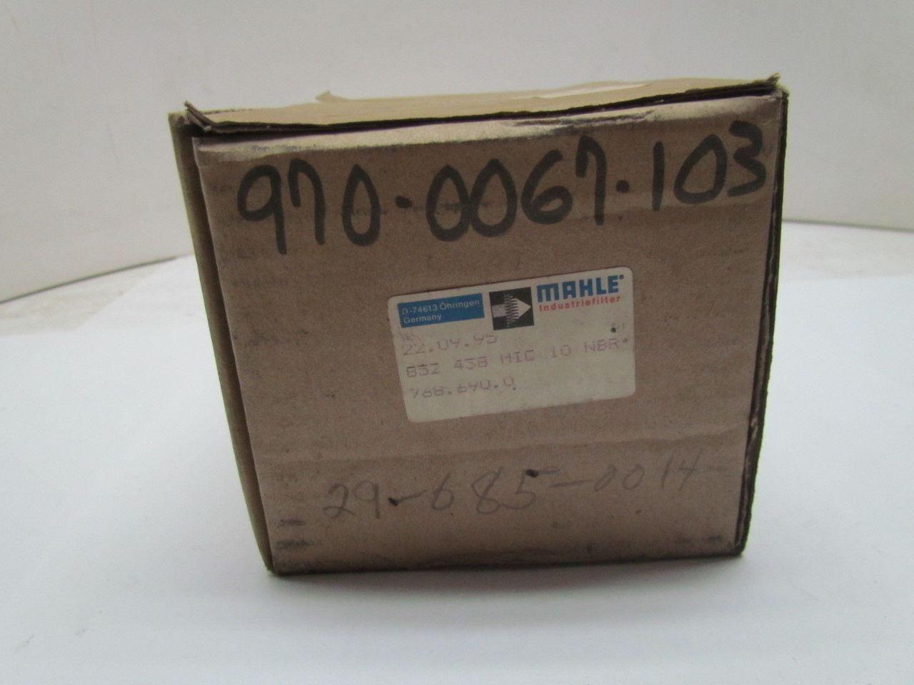 Mahle 852 438 MIC 10 NBR Hydraulic Filter Element NIB