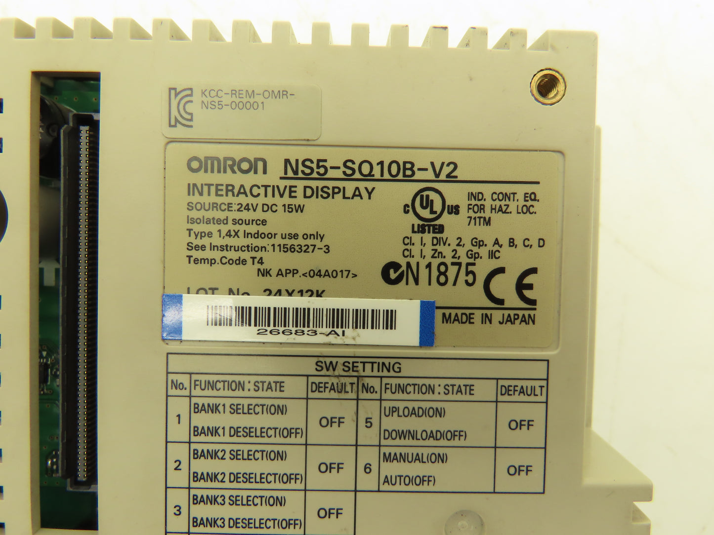 Omron NS5-SQ10B-V2 Touchscreen HMI 5.7" Interactive Display 24VDC